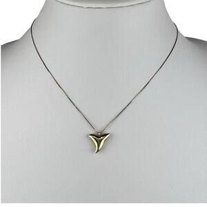 Salty Cali Shark Tooth Gold Plated Necklace 18"+ with Storage Pouch